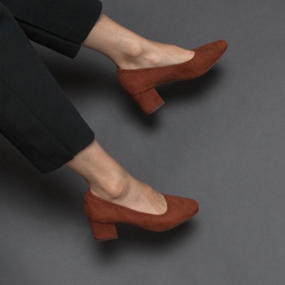 OAK + FORT block heel pumps - rust